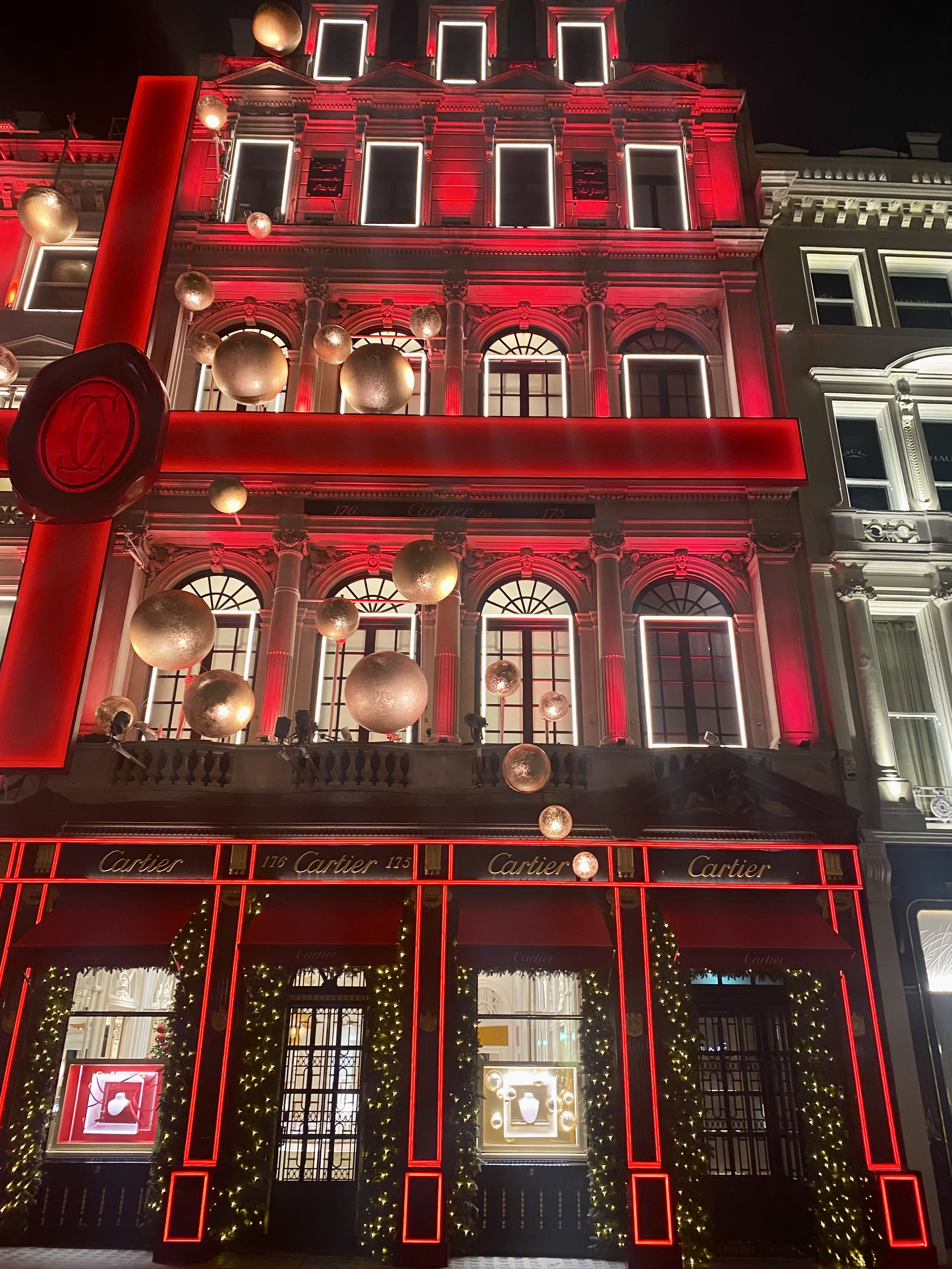 Luxury retail frontage on New Bond Street